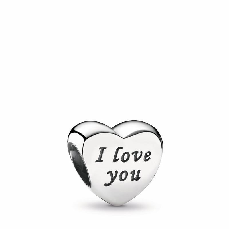 Pandora Words Of Love Engraved Heart Charm Ireland - Sterling Silver - 850791OPC